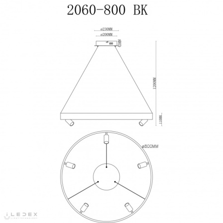 Люстры подвесные — Подвесная люстра iLedex 2060-D800 BK купить в  Люстры подвесные — Подвесная люстра iLedex 2060-D800 BK купить в