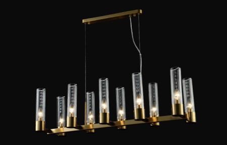 Люстры подвесные — Подвесная люстра Crystal Lux OTONO SP10 L980 BRASS/TRANSPARENTE купить в 