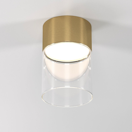 Накладные точечные светильники — Накладной светильник Elektrostandard 25047/LED 10W 4000К латунь/прозрачный купить в 