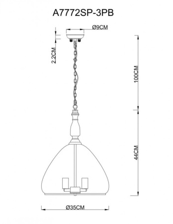 Люстры подвесные — Подвесная люстра ARTE Lamp A7772SP-3PB купить в  Люстры подвесные — Подвесная люстра ARTE Lamp A7772SP-3PB купить в