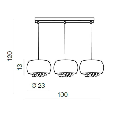 Подвесные светильники — Подвесной светильник Azzardo Quince 3 line AZ2455 купить в 