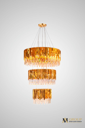 Люстры каскадные — Каскадная люстра AM Group Roberto Cavalli L800-600-400 купить в 