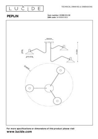 Люстры каскадные — Каскадная люстра LUCIDE 05128/03/30 купить в 