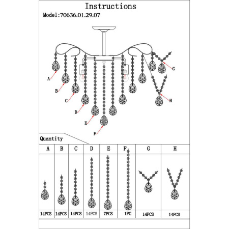 Потолочные люстры — Потолочная люстра Seven Fires Андренна 70636.01.29.07 купить в 
