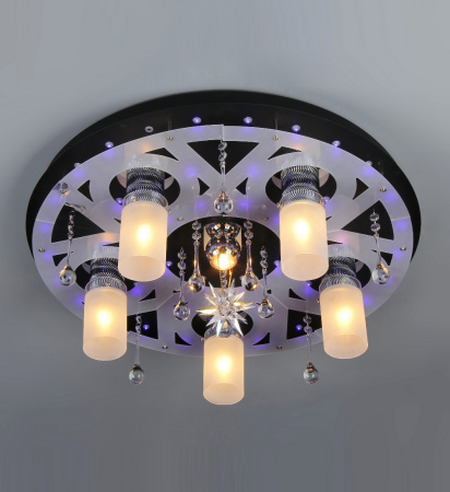 Потолочные люстры — 1161/5+1 черный-RGB купить в 
