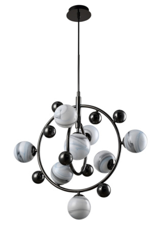 Люстры подвесные — Подвесная люстра Crystal Lux SALVADORE SP8V BLACK CHROMIUM купить в 