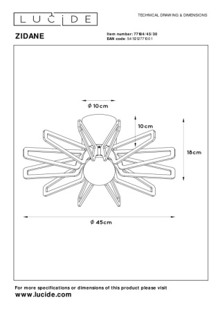 Накладные светильники — Накладной светильник LUCIDE 77184/45/30 купить в 