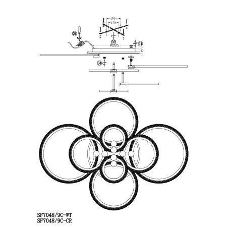 Потолочные люстры — Потолочная люстра Seven Fires Matera SF7048/9C-CR купить в 