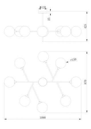 Люстры на штанге — Люстра на штанге Freya FR5115PL-08BZ купить в 