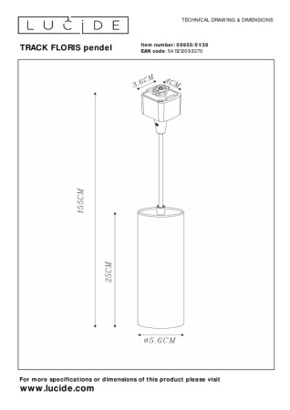 Подвесные светильники — Подвесной светильник LUCIDE 09955/01/30 купить в 