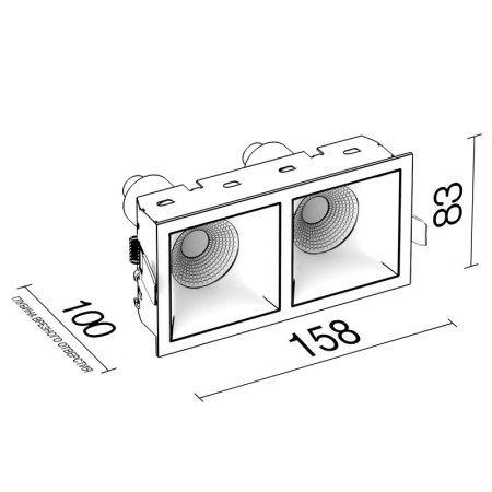 Встраиваемые точечные светильники — Встраиваемый светильник LeDron RISE KIT 2 Black/White купить в  Встраиваемые точечные светильники — Встраиваемый светильник LeDron RISE KIT 2 Black/White купить в