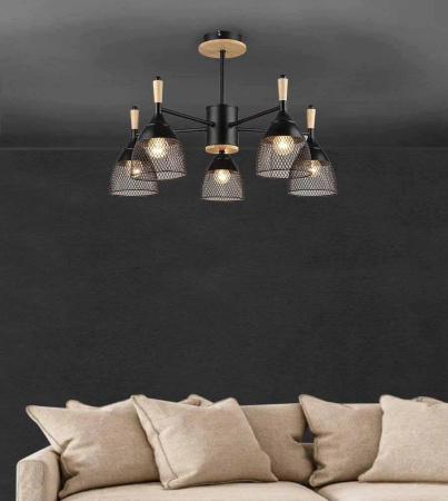 Люстры на штанге — Потолочная люстра Seven Fires Adion WD3500/5C-BK купить в 