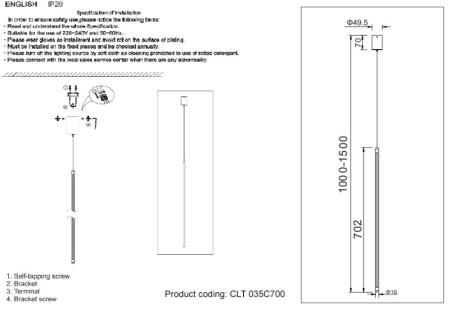 Подвесные светильники — Подвесной светильник Crystal Lux CLT 035C700 BL купить в 