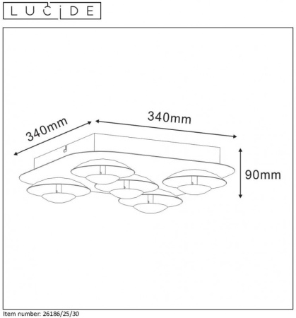 Накладные светильники — Накладной светильник LUCIDE 26186/25/30 купить в 