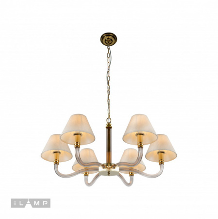 Люстры подвесные — Подвесная люстра iLamp YT2043-6 GD+Coffee купить в 