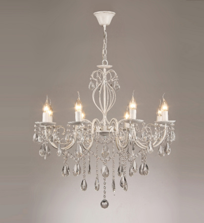 Люстры подвесные — 02260/8 белый с патиной хром купить в 