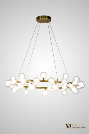 Люстры подвесные — Подвесная люстра AM Group AM470 D1000 POLISHED GOLD купить в 