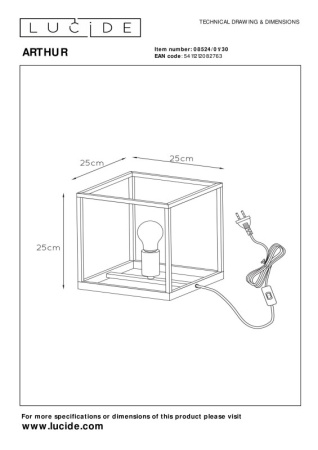 Настольные лампы — Настольная лампа LUCIDE 08524/01/30 купить в 