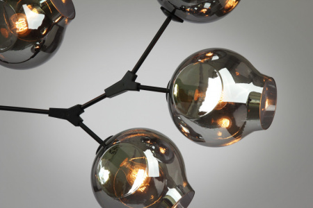 Люстры подвесные — Подвесная люстра Cosmo 1212S-9 дымчатый/черный купить в 