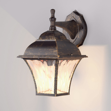 Уличные настенные светильники — Светильник настенный Elektrostandard GL 1009D черное золото купить в 