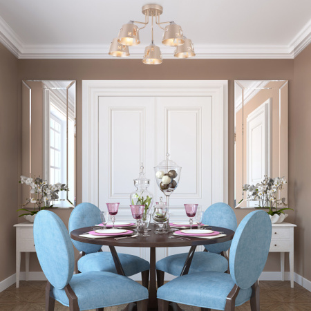 Люстры на штанге — Люстра на штанге Eurosvet 70105/5 шампань купить в 