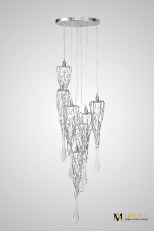 Люстры каскадные — Каскадная люстра AM Group MANTECADO D600-7 CH купить в 