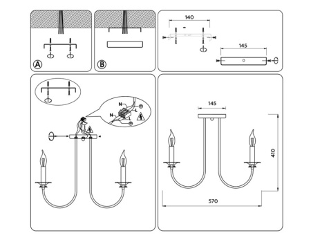Люстры на штанге — Люстра на штанге Ambrella Light TR9621 купить в 