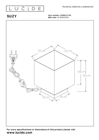 Настольные лампы — Настольная лампа LUCIDE 45589/01/30 купить в 