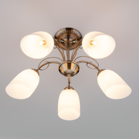 Люстры на штанге — Люстра на штанге Eurosvet 30107/5 античная бронза купить в 