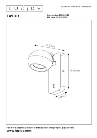 Настенные бра — Бра LUCIDE 09932/11/30 купить в 