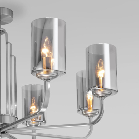 Люстры на штанге — Люстра на штанге Eurosvet 60138/8 сатин-никель купить в 