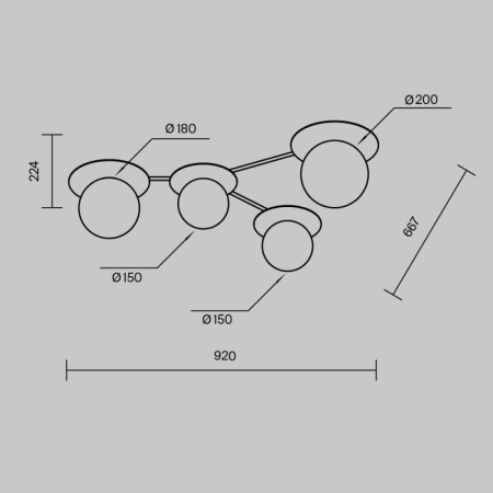 Люстры накладные — Накладная люстра Maytoni MOD291CL-04BS купить в  Люстры накладные — Накладная люстра Maytoni MOD291CL-04BS купить в