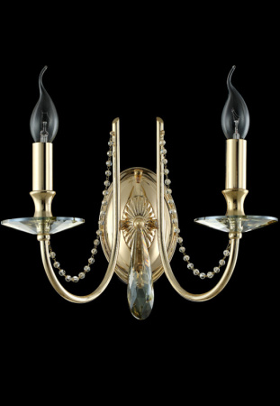 Настенные бра — Бра Crystal Lux VICTORIA AP2 GOLD/AMBER купить в 