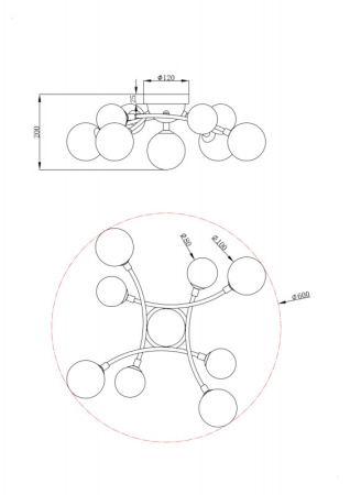 Люстры накладные — Накладная люстра Freya FR5116CL-09BS купить в 