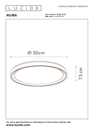 Накладные светильники — Накладной светильник LUCIDE 79182/18/30 купить в 