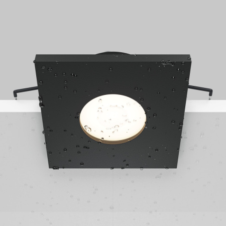 Влагозащищенные точечные светильники — Влагозащищенный светильник Maytoni Technical DL083-01-GU10-SQ-B купить в 