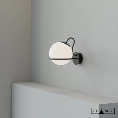 Потолочные светильники — Бра iLamp Globe 10346W/1 BK-WH купить в 