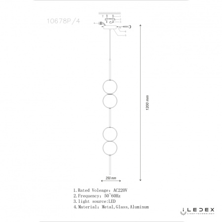 Свет для дома — Подвесной светильник iLedex OMEGA 10678P/4-20W-3000K BLACK&WHITE купить в  Свет для дома — Подвесной светильник iLedex OMEGA 10678P/4-20W-3000K BLACK&WHITE купить в