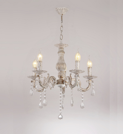 Люстры подвесные — 2881/5 белый с патиной золото купить в 