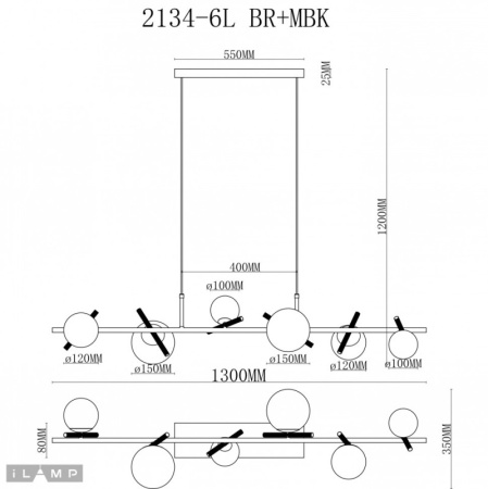 Люстры подвесные — Подвесная люстра iLamp 2134-6L BR+MBK купить в  Люстры подвесные — Подвесная люстра iLamp 2134-6L BR+MBK купить в