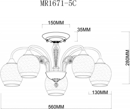 Люстры на штанге — Люстра на штанге MyFar MR1671-5C купить в  Люстры на штанге — Люстра на штанге MyFar MR1671-5C купить в