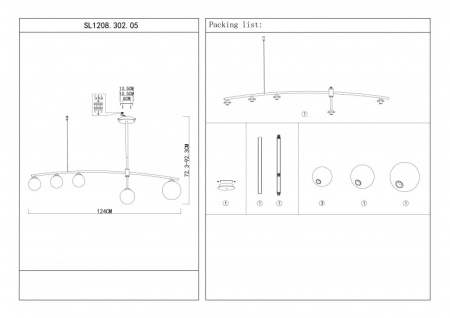 Люстры на штанге — Люстра на штанге ST-Luce SL1208.302.05 купить в 