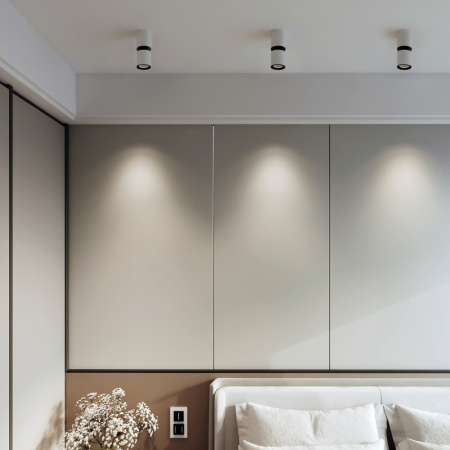 Накладные точечные светильники — Накладной светильник Elektrostandard 25048/LED 12W 4000К белый/чёрный купить в 