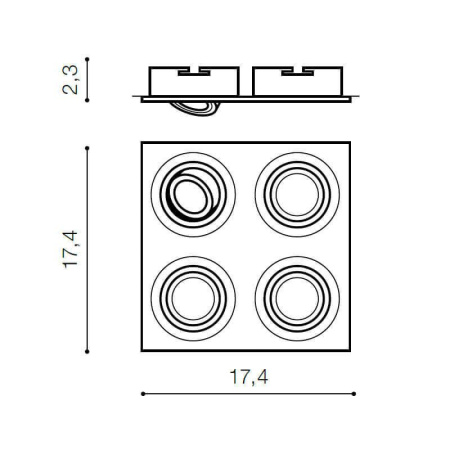 Cветильники потолочные встраиваемые — Встраиваемый светильник Azzardo Caro 4 Square AZ2442 купить в  Cветильники потолочные встраиваемые — Встраиваемый светильник Azzardo Caro 4 Square AZ2442 купить в