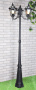 Высокие уличные фонари — Садово-парковый светильник Elektrostandard Capella F/3 черный купить в 