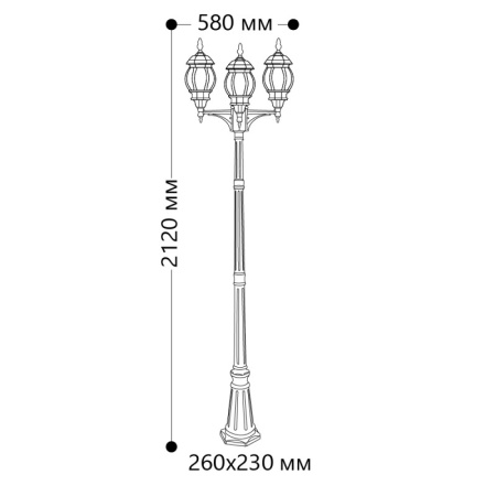 Высокие уличные фонари — Садово-парковый светильник Feron 11211 купить в 
