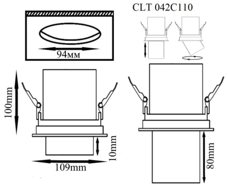 Встраиваемые точечные светильники — Встраиваемый светильник Crystal Lux CLT 042C110 WH купить в 