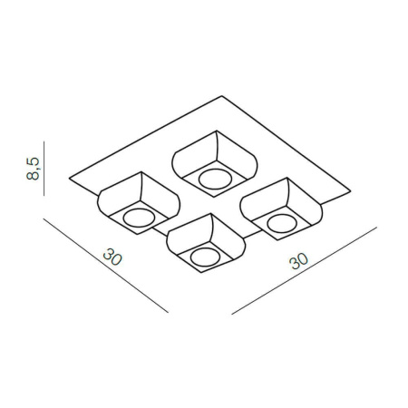 Потолочные светильники — Потолочный светильник Azzardo Rubic 4 top AZ0492 купить в 