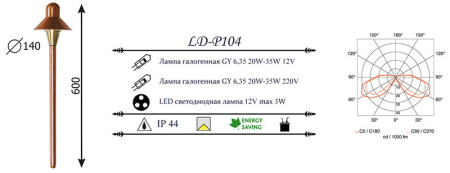 Низкие уличные фонари — Садово-парковый светильник LD-Lighting LD-P104 купить в  Низкие уличные фонари — Садово-парковый светильник LD-Lighting LD-P104 купить в