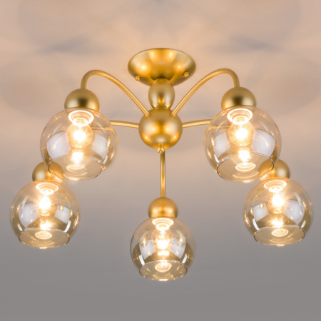 Люстры на штанге — Люстра на штанге Eurosvet 30148/5 перламутровое золото купить в 